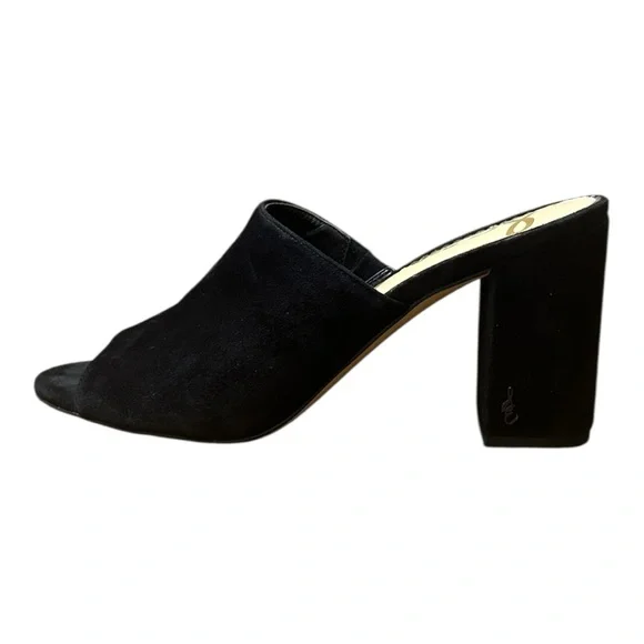 Sam Edelman Women's Orlie Suede Open-Toe Block-Heel Mules Black Size 8.5 - Picture 3 of 12